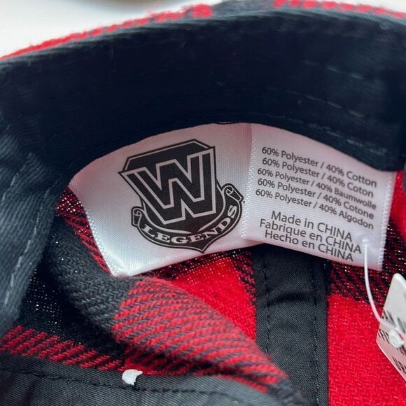 Cactus Jack Mick Foley Plaid Corduroy Snapback Hat‎ Cap Red WWE - New with tag - Picture 5 of 7